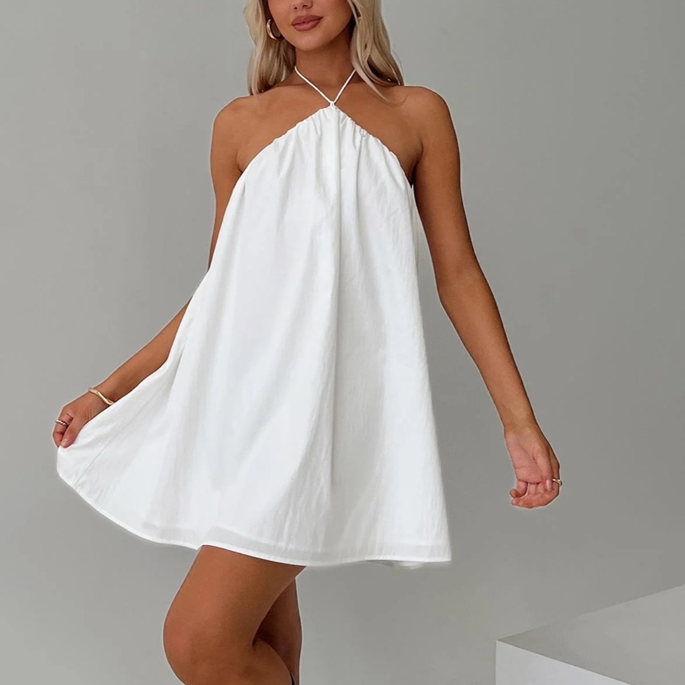 Princess Polly White Halter Mini Dress